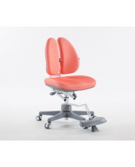 TC604CRW DUO CHAIR (WHITE IN CORAL RED FABRIC)